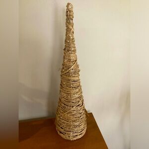 SOLD! Tall Sparkly Rattan Conical Christmas Tree